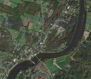 aerial view of village of stillwater