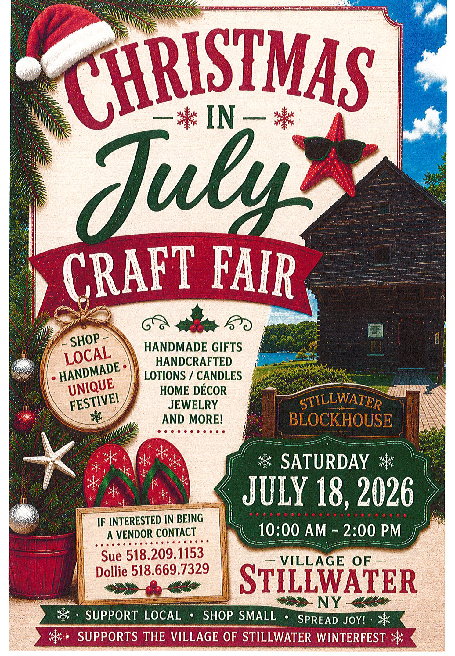 Christmas in July craft fair flier