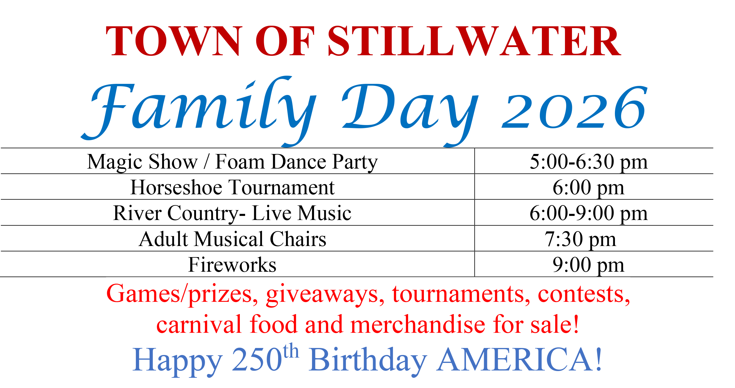 family day poster of events 2