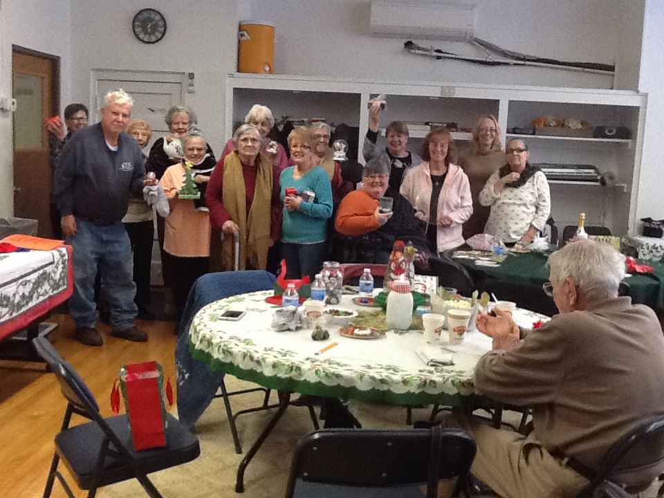 group of senior gather for the holidays