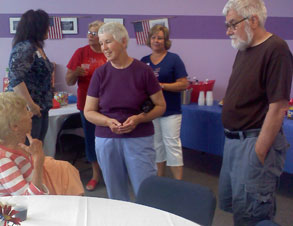 seniors visit together