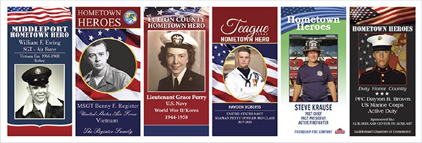 banners showing military veterans